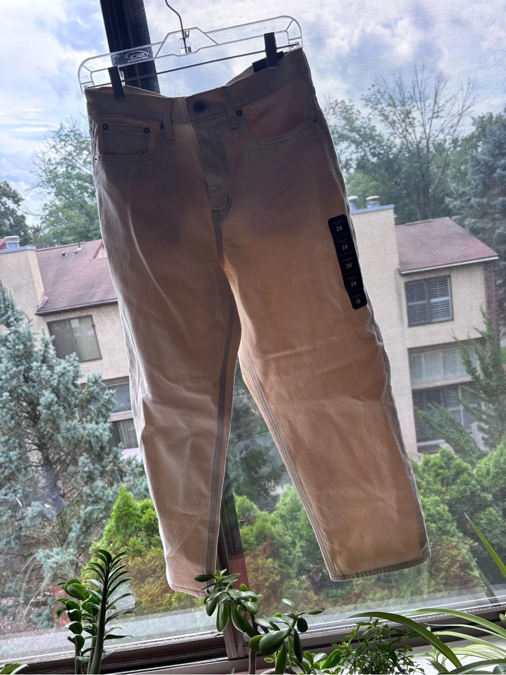 J. Crew Women's Light Cream Slim Barrel Denim Jeans.